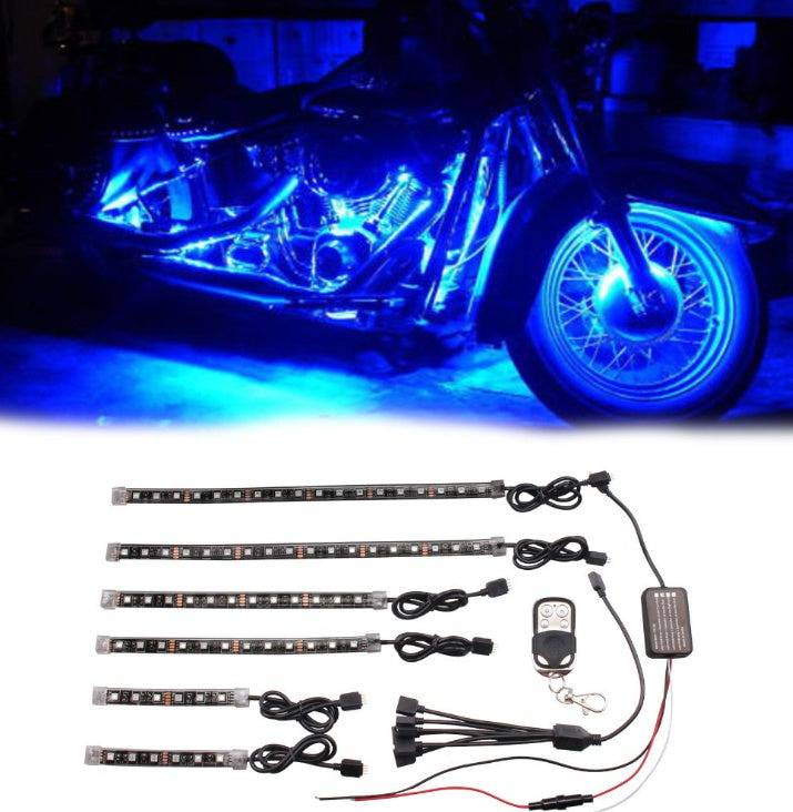 Automobile e moto modificata universale per sei luci telecomando a LED Luci atmosfera RGB luci decorative luci atmosfera decorazione auto 