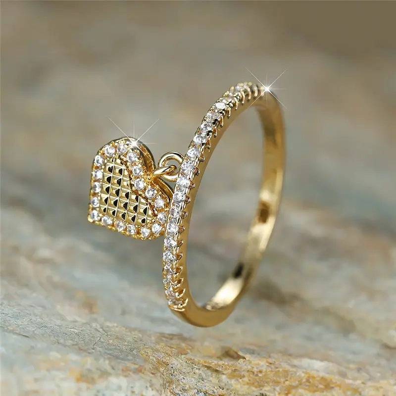 Love Pendant Ring Female Exquisite Micro Inlaid - YLORESHOP