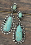 Antique Silver Turquoise Earrings Creative Drop-shaped - YLORESHOP