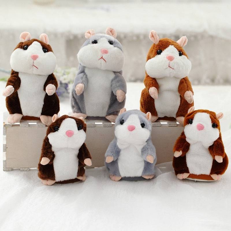 16cm Christmas Talking Hamster Plush Toy Interactive Sound Record Plush Hamster Stuffed Toys for Children Kids Christmas Gift - YLORESHOP