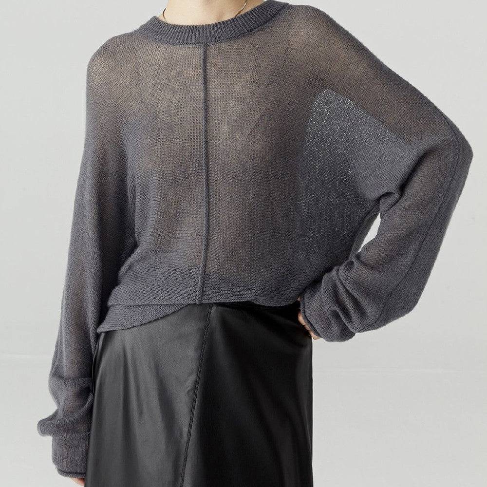 Round Neck Lazy Large Design Front And Rear Drum Seam Three-dimensional Top - YLORESHOP