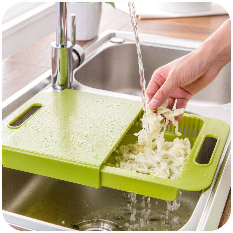 Multifunction Kitchen Chopping Blocks Sinks Drain Basket Cutting Board Vegetable Meat Tools Kitchen Accessories Chopping Board - YLORESHOP