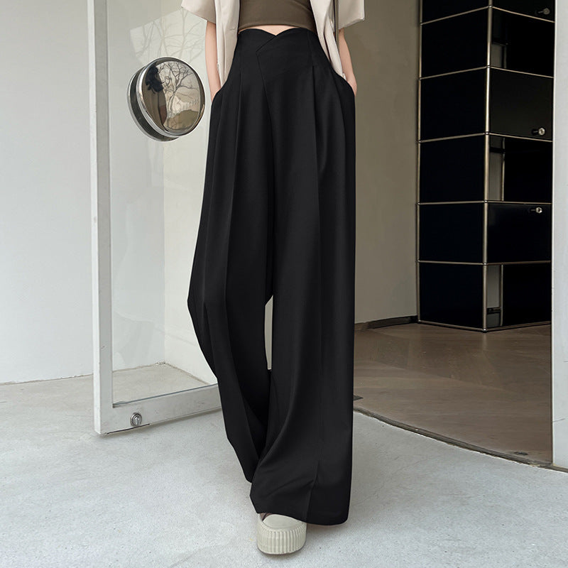 Advanced Sense High Waist Drooping Slimming And Straight Casual Mopping Pants - YLORESHOP