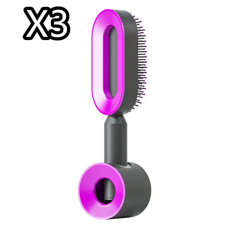 Self Cleaning Hair Brush For Women One-key Cleaning Hair Loss Airbag Massage Scalp Comb Anti-Static Hairbrush - YLORESHOP