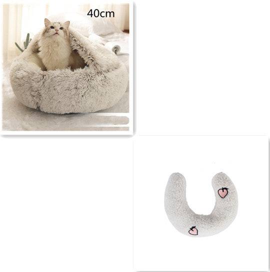 Letto invernale per cani e gatti 2 in 1 Letto invernale per animali domestici Letto rotondo in peluche caldo Letto per animali domestici in morbido peluche lungo Prodotti per animali domestici