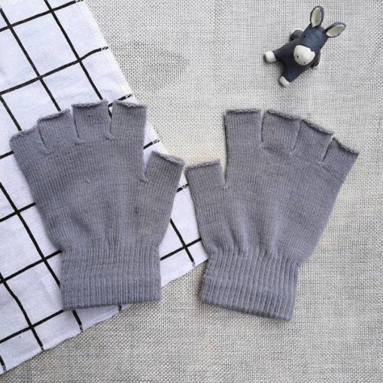 Autumn And Winter Thin Knitted Half Finger Gloves Adult Riding Cold-proof - YLORESHOP