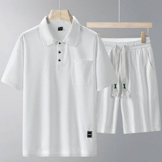 Sports Suit Men's Short-sleeved Thin Lapels T-shirt Shorts Running Leisure Two-piece Set - YLORESHOP