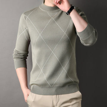 Trendy Rhombus Large Size Casual Knitted Sweater