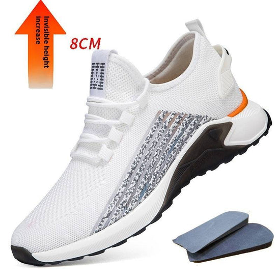 Men's Round Head Mesh Fabric Casual Shoelace Invisible Height Increasing - YLORESHOP