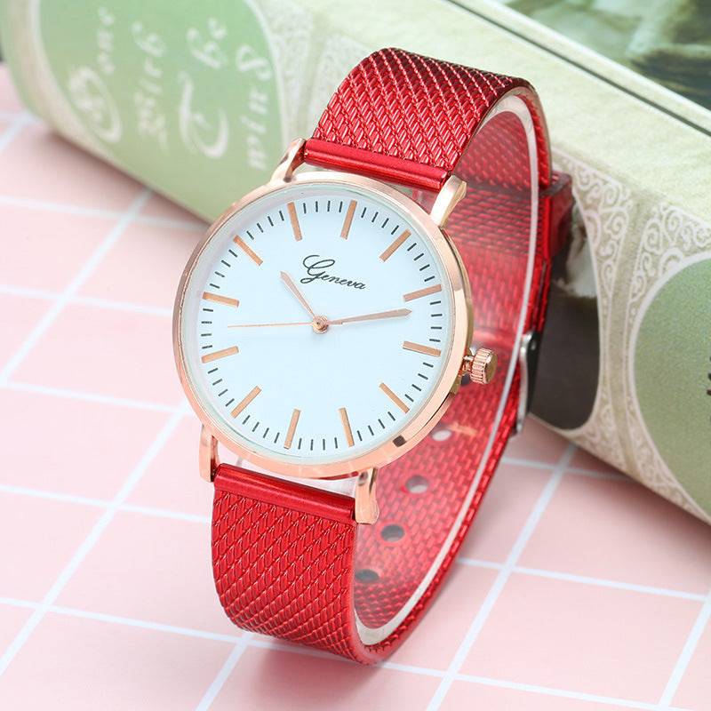 Geneva Watch Dial Plate Mesh Belt Female Minimalist Thin - YLORESHOP