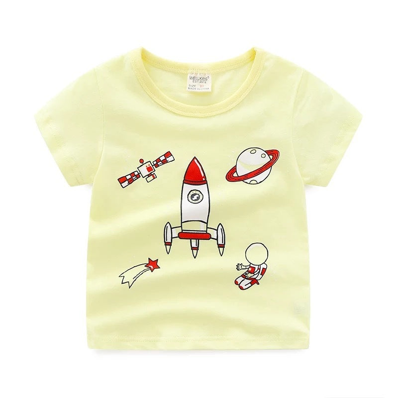 Children's summer cartoon print T-shirt - YLORESHOP
