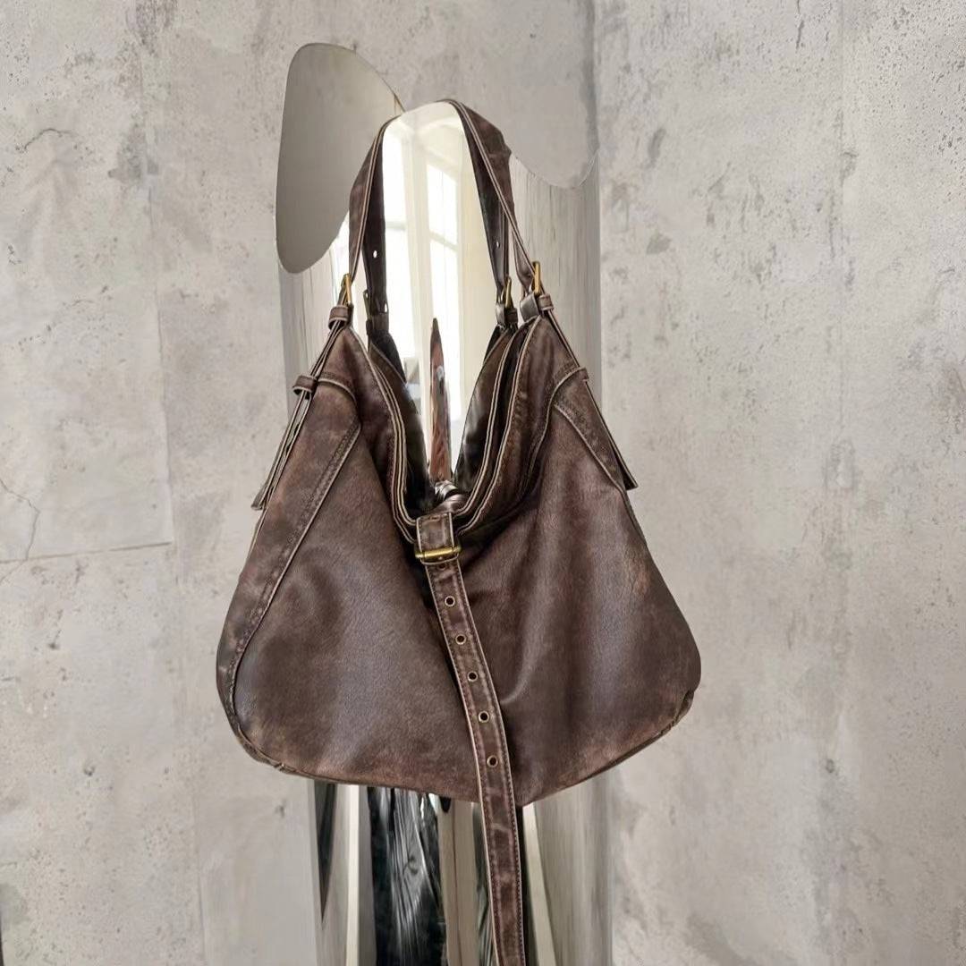 Casual Large Capacity Shoulder Crossbody Belt Buckle Underarm Tote Bag - YLORESHOP