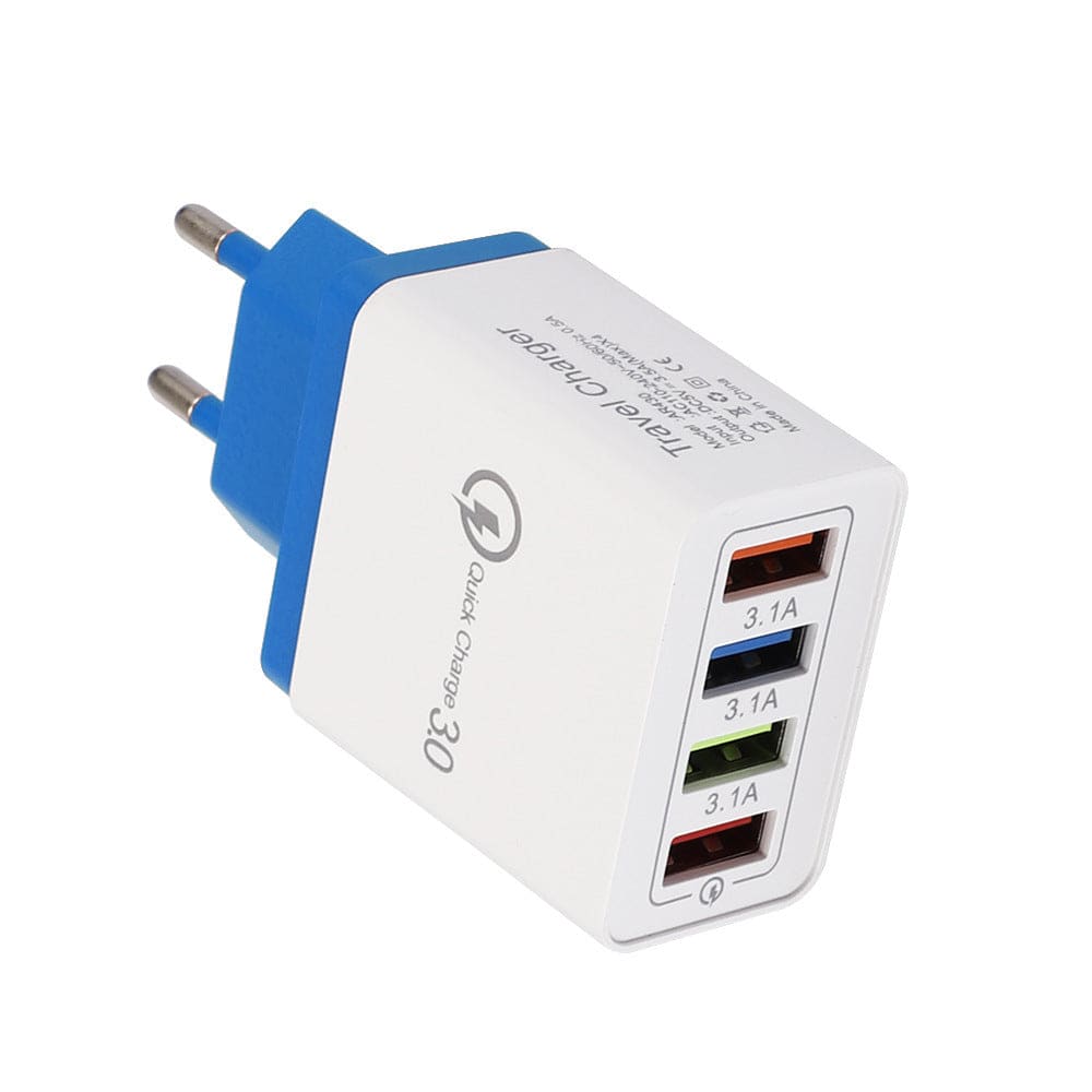 Caricatore USB Quick Charge 3.0 4 Adattatore telefonico per tablet Caricabatterie mobile da parete portatile Caricatore rapido