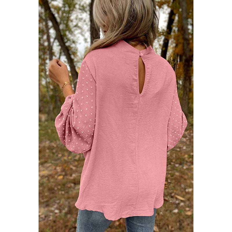 Women's New Round Neck Chiffon Blouse - YLORESHOP