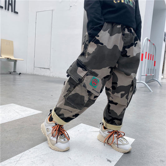 Boys autumn camouflage trousers - YLORESHOP