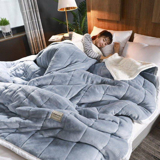 Fleece Blankets And Throws Thick Warm Winter Blankets Home Super Soft Duvet Luxury Solid Blankets On Twin Bedding - YLORESHOP