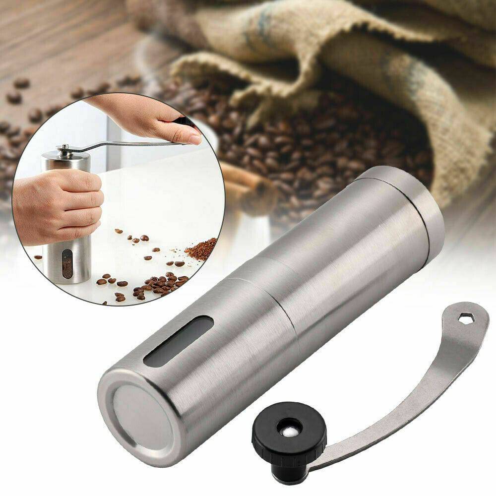 Home Portable Manual Coffee Grinder Stainless Steel with Ceramic Burr Bean Mill - YLORESHOP