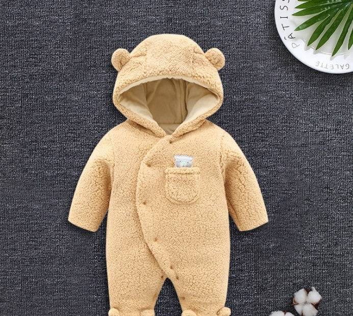 Baby clothes lamb winter cotton padded clothes baby newborn baby skin thickening climb Siamese clothes cotton - YLORESHOP