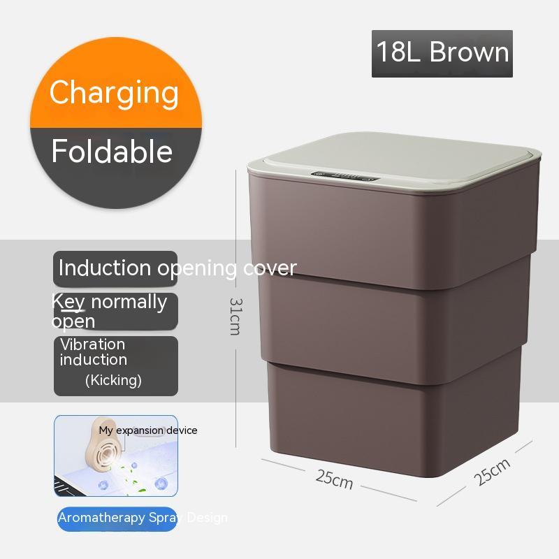 Smart Trash Can With Lid For Bedroom And Living Room Kitchen Storage Box Trash Can Induction Small Car Box Automatic Smart Dustbin Smart Trash Bin - YLORESHOP