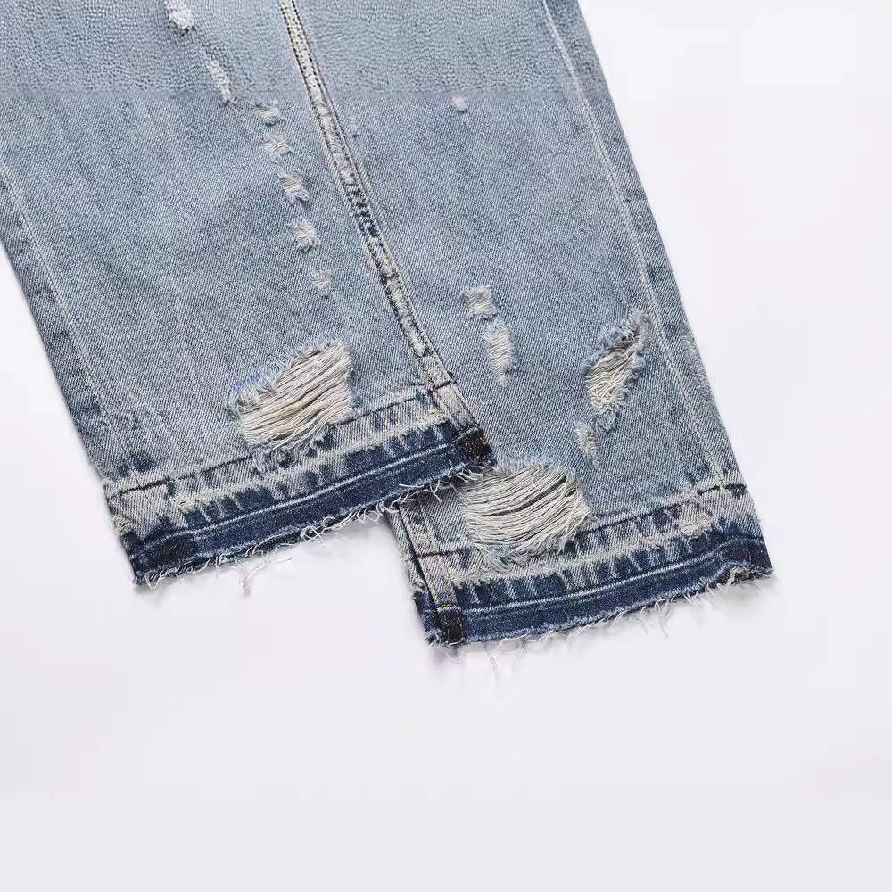 Pantaloni casual di personalità jeans strappati stile Hip Hop High Street