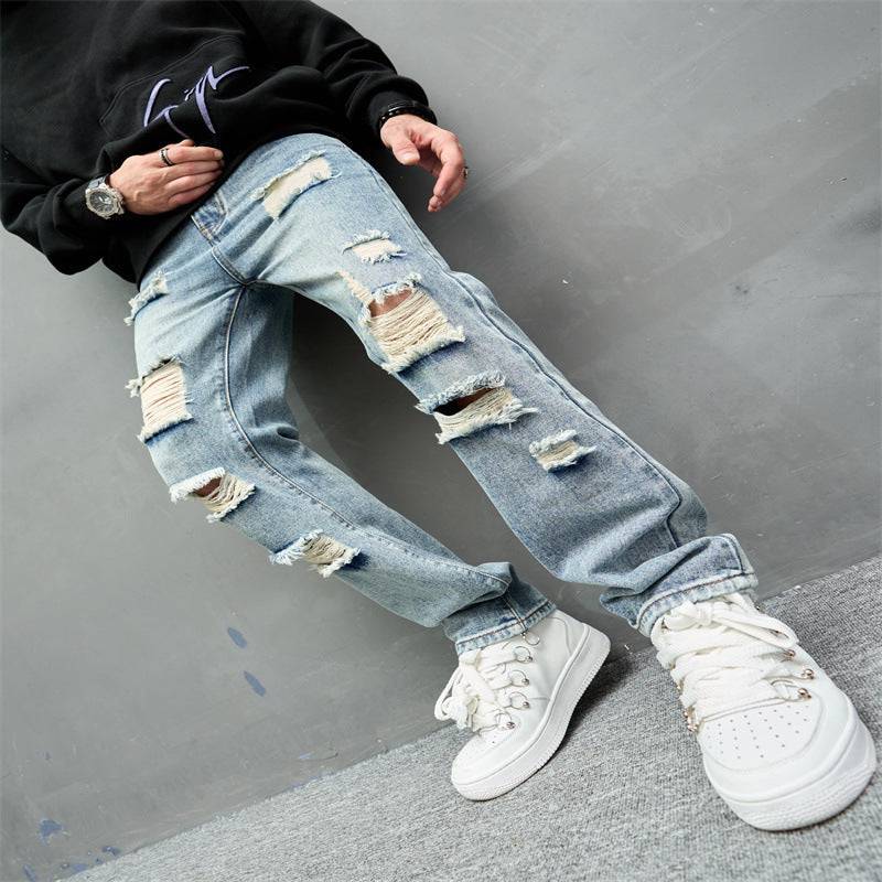 Jeans a gamba larga retrò casual da strada