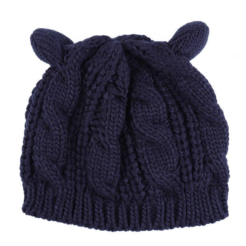 Hand Made 3D Cute Knitted Cat Ear Beanie For Winter - YLORESHOP