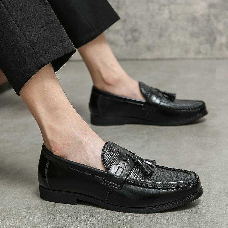 Scarpe slip-on casual in pelle da uomo nuove