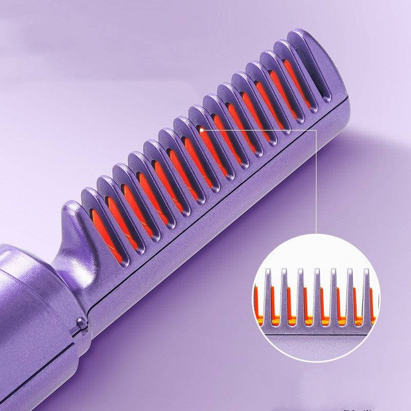 Professional Wireless Hair Straightener Curler Comb Fast Heating Negative Ion Straightening Curling Brush Hair Styling Tools - YLORESHOP