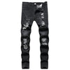 New Men's Ripped Matte White Slim-fit Denim Trousers Fashion - YLORESHOP