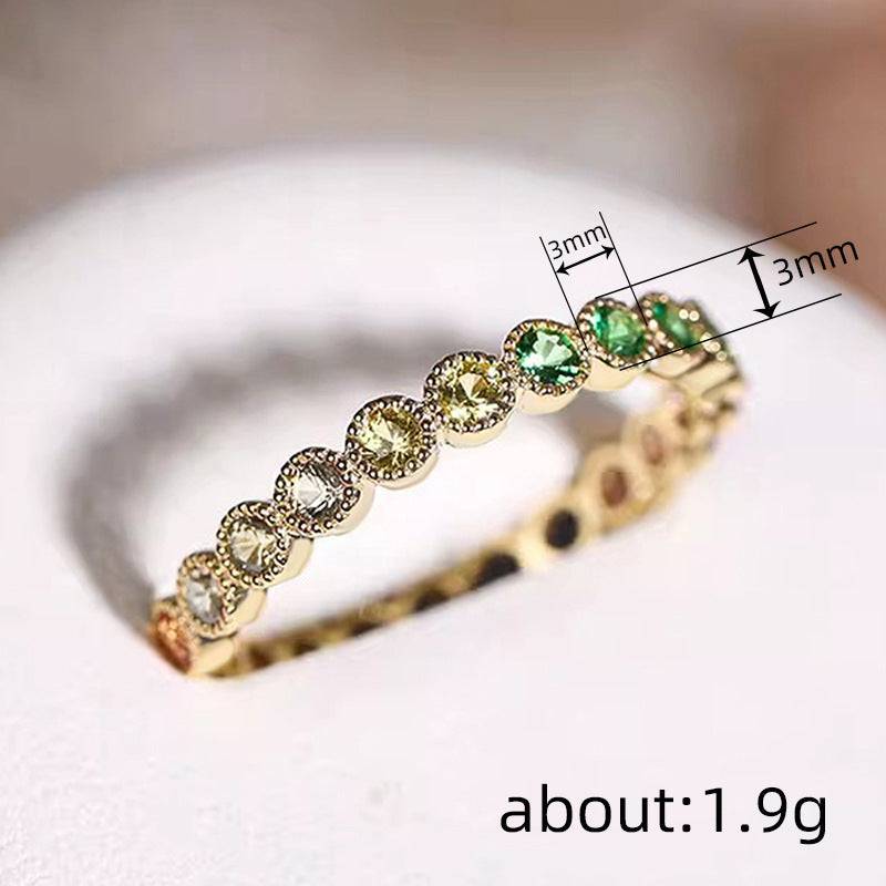 Simple Colorful Ring Female Inlaid Zircon - YLORESHOP