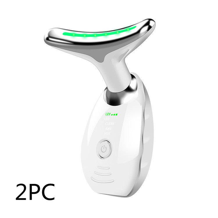 Neck Face Beauty Device Colorful LED Photon Therapy Skin Tighten Reduce Double Chin Anti Wrinkle Remove Lifting Massager - YLORESHOP