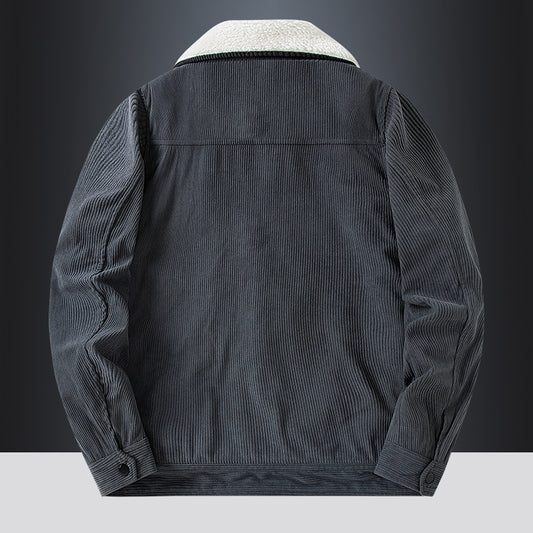 Cappotto invernale in velluto a coste da uomo