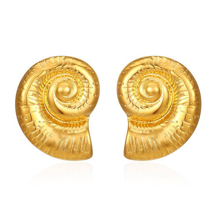 French INS Style 18K Gold Stainless Steel Titanium Steel Conch Ear Studs - YLORESHOP