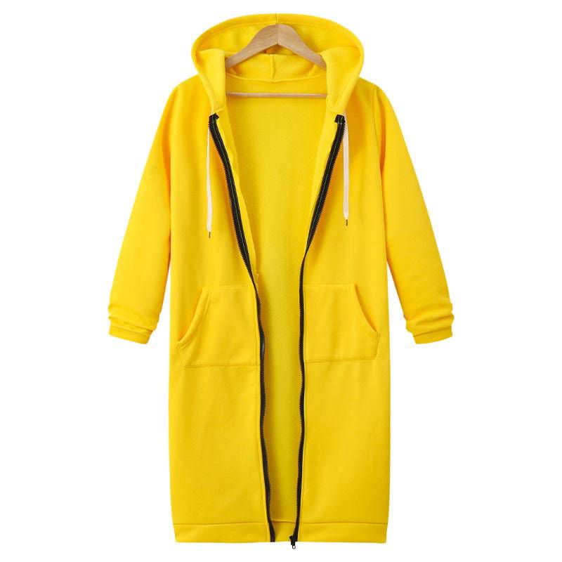 Hooded Long Sleeve Sweater Fleece Long Jacket - YLORESHOP