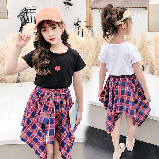 Children's sports short-sleeved children's clothing fashion little girl clothes - YLORESHOP
