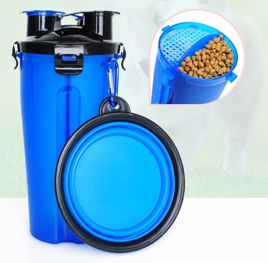 2 In 1Pet Water Bottle Dispenser Travel Portable Dog Cat Drinking Silicone Bowl - YLORESHOP