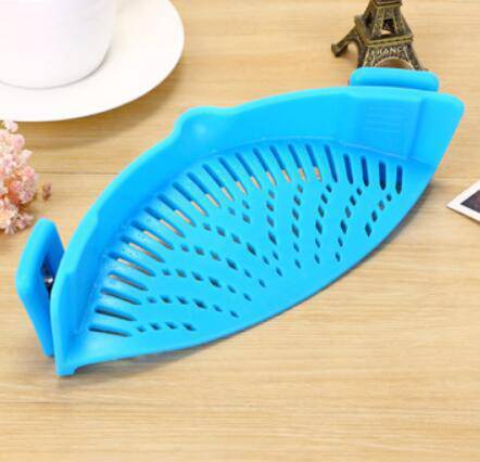 Silicone Clip-on Pot Pan Bowl Funnel Oil Strainer Creative Rice Washing Colander for Draining Liquid Fits All Pot Size - YLORESHOP