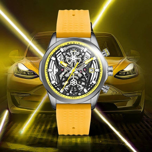 Men's Silicone Mechanical Style Decorative Quartz Watch - YLORESHOP