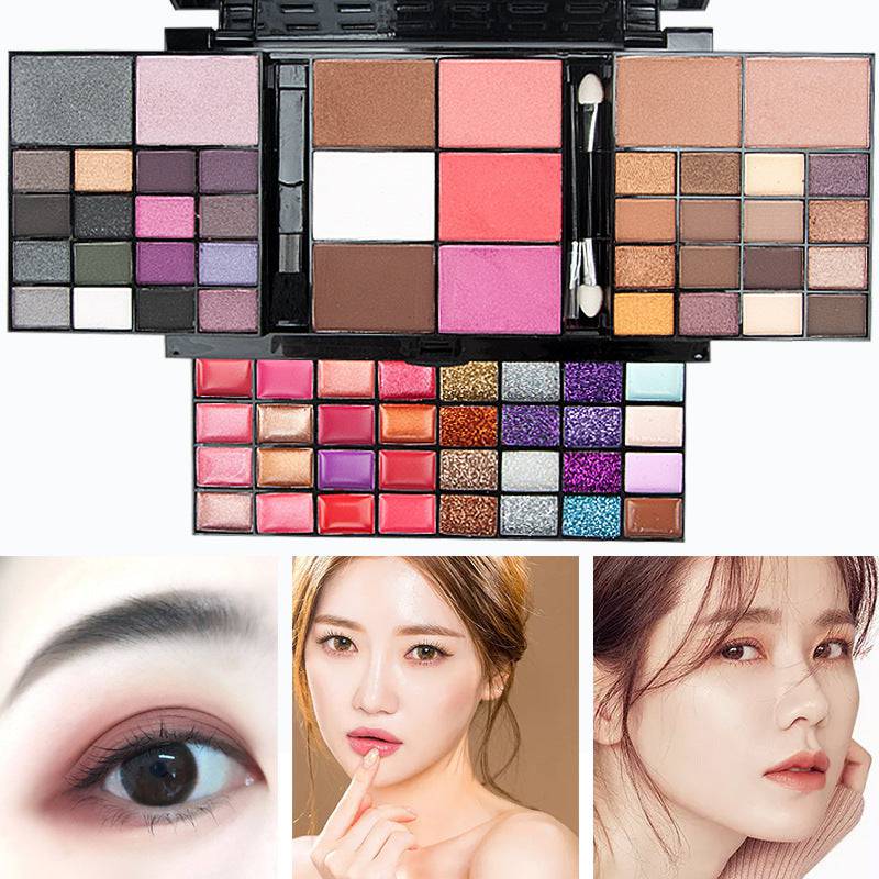 74 Colors Makeup Set Lip Gloss Blush Eyeshadow Highlight Combination Plate Wholesale Makeup Set - YLORESHOP