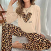Printed Round Neck Long Sleeve Top Pants Home Two-piece Suit - YLORESHOP