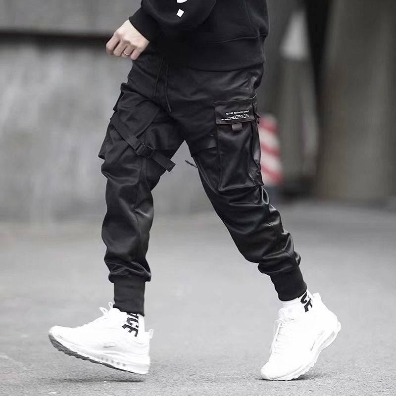 Nastri Harem Joggers Pantaloni cargo da uomo Streetwear Pantaloni sportivi in ​​cotone con tasche casual Hip Hop