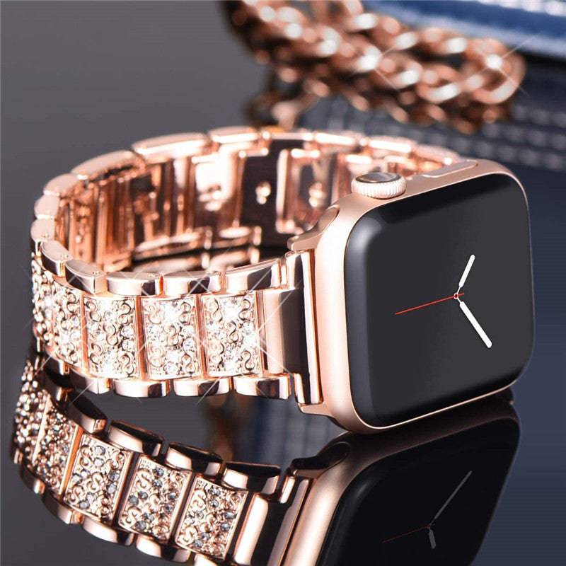 Jewelry Chain Strap For A Pple Watch Band Ultra 49mm 40mm 44mm 42mm 38mm Bracelet Diamond Wrist IWatch Band SE 6 7 8 9 45MM 41MM - YLORESHOP