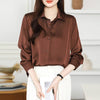 High-grade Non-ironing Anti-wrinkle Shirt Women's Solid Color Acetate Shirt - YLORESHOP