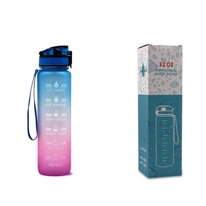 1L Tritan Water Bottle With Time Marker Bounce Cover Motivational Water Bottle Cycling Leakproof Cup For Sports Fitness Bottles - YLORESHOP