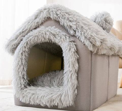 Cuccia pieghevole per cani Cuccia per gatti invernale Villa per cani invernale Cuccia per dormire Nido rimovibile Caldo divano chiuso per caverne Forniture per animali domestici