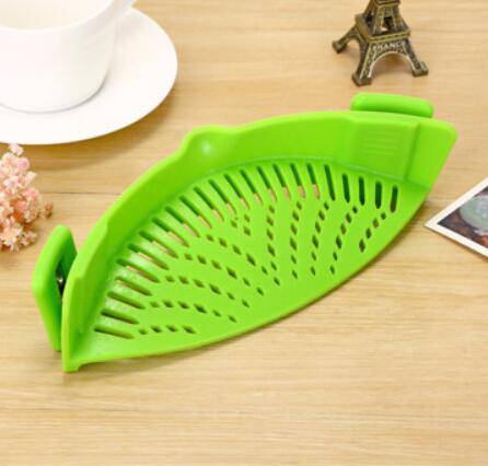 Silicone Clip-on Pot Pan Bowl Funnel Oil Strainer Creative Rice Washing Colander for Draining Liquid Fits All Pot Size - YLORESHOP