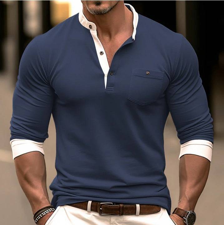 Men's Long Sleeve Round Neck T-shirt Bottoming Shirt