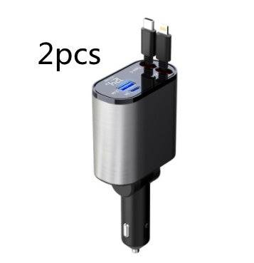 Caricabatteria da auto in metallo da 100 W con ricarica super veloce per accendisigari da auto USB e adattatore TYPE-C