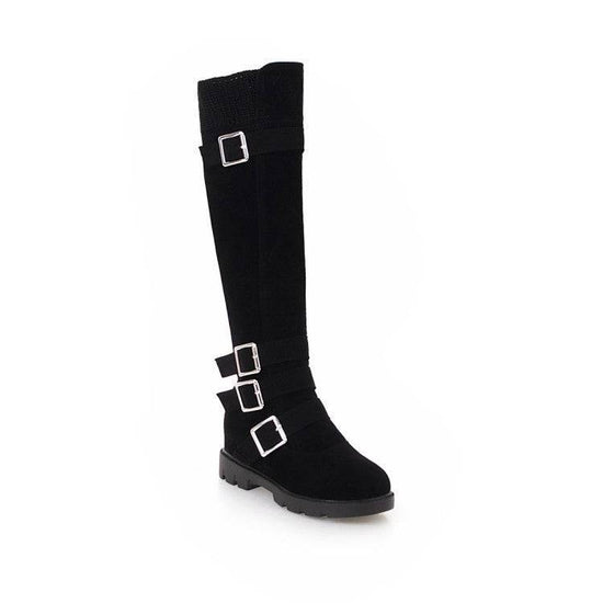 British Belt Buckle High Top Martin Boots Women - YLORESHOP