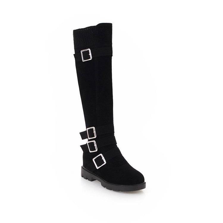 British Belt Buckle High Top Martin Boots Women - YLORESHOP
